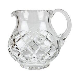 Stuart Crystal Pitcher Rare Vintage Pattern STU66 Crisscross Cut Star Burst 6 in